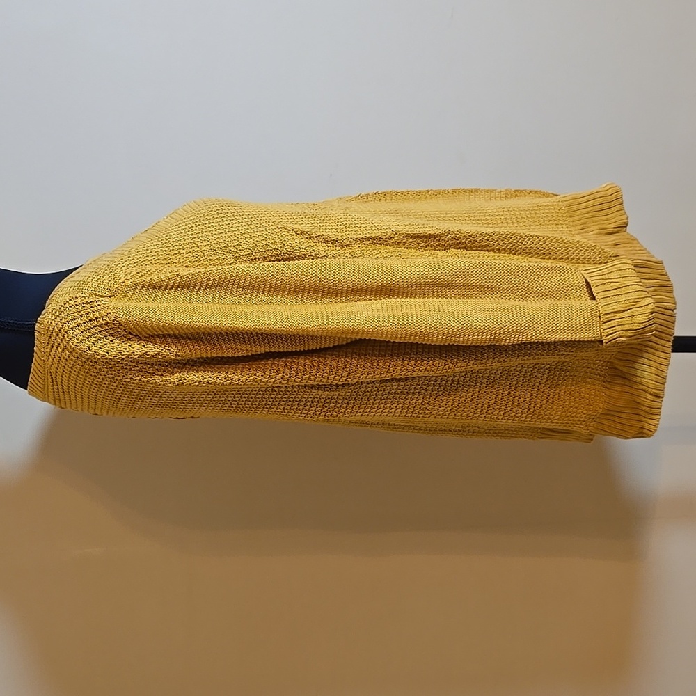 New York & Company Mustard Yellow Keyhole Long Sleeve Sweater XL - Picture 4 of 5